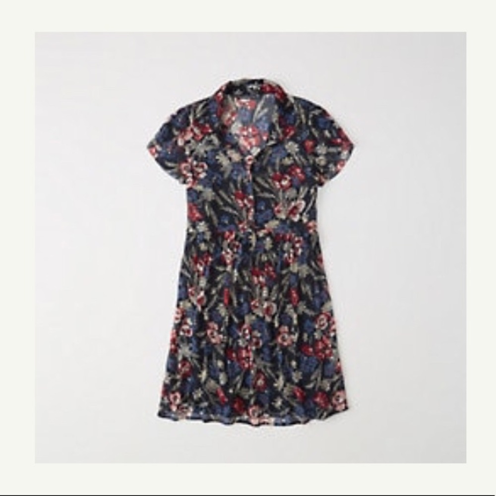 Abercrombie & Fitch Shirt Dress, Navy Floral, SP